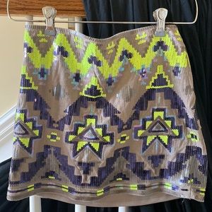 Express XS Sequins Mini Skirt
